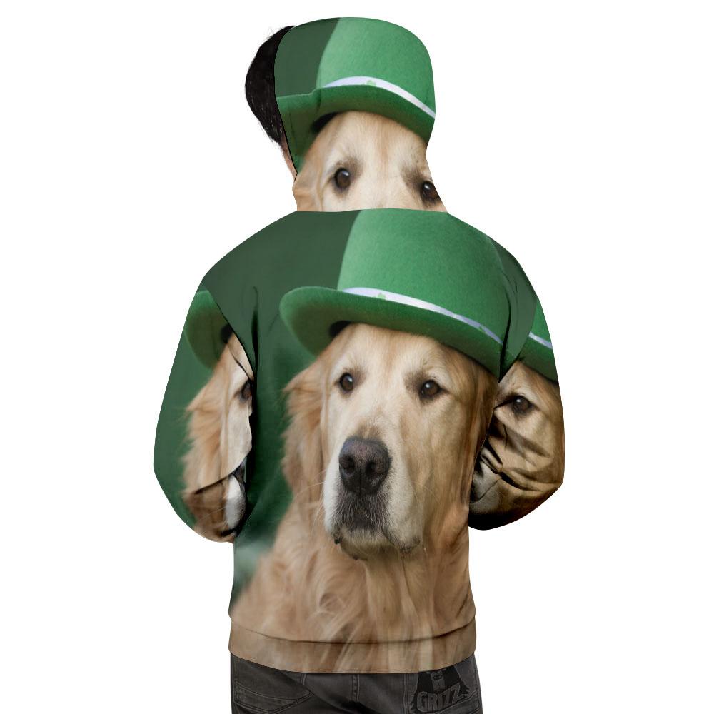 Golden Retriever Patrick's Day Print Men's Hoodie-grizzshop