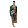 Golden Retriever Patrick's Day Print Men's Robe-grizzshop