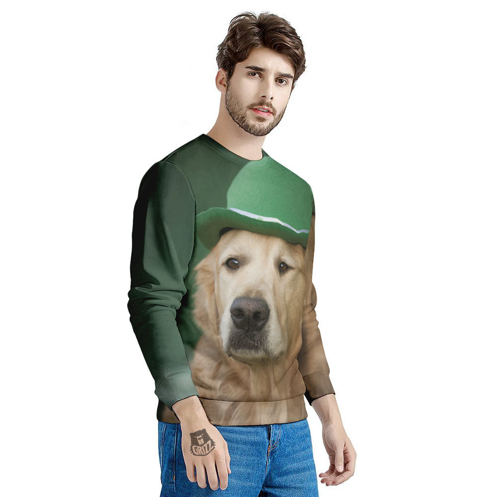 Golden Retriever Patrick's Day Print Men's Sweatshirt-grizzshop