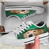 Golden Retriever Patrick's Day Print White Low Top Shoes-grizzshop