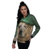 Golden Retriever Patrick's Day Print Women's Bomber Jacket-grizzshop