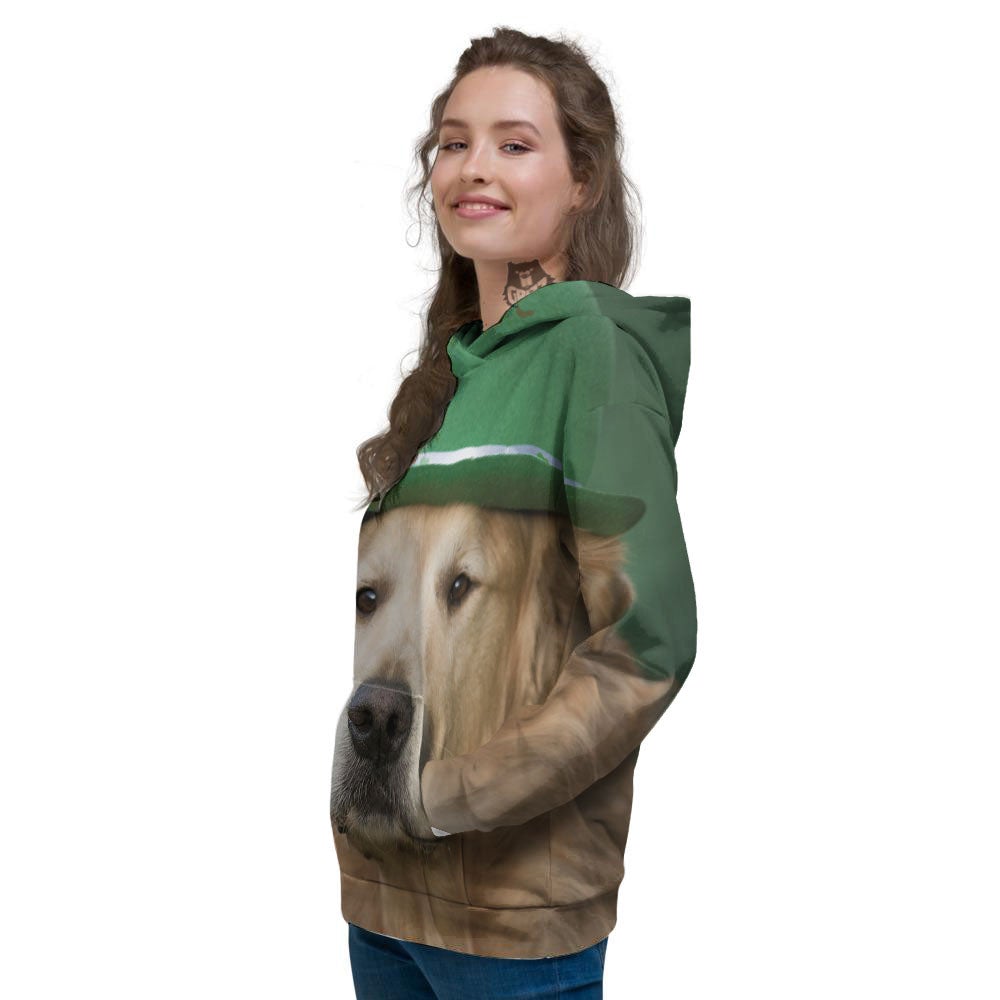 Golden Retriever Patrick's Day Print Women's Hoodie-grizzshop