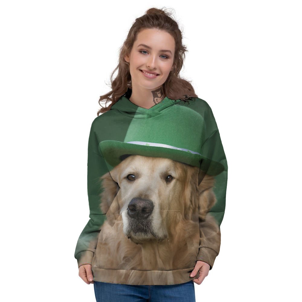 Golden Retriever Patrick's Day Print Women's Hoodie-grizzshop