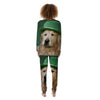 Golden Retriever Patrick's Day Print Women's Pajamas-grizzshop