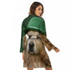 Golden Retriever Patrick's Day Print Women's Robe-grizzshop