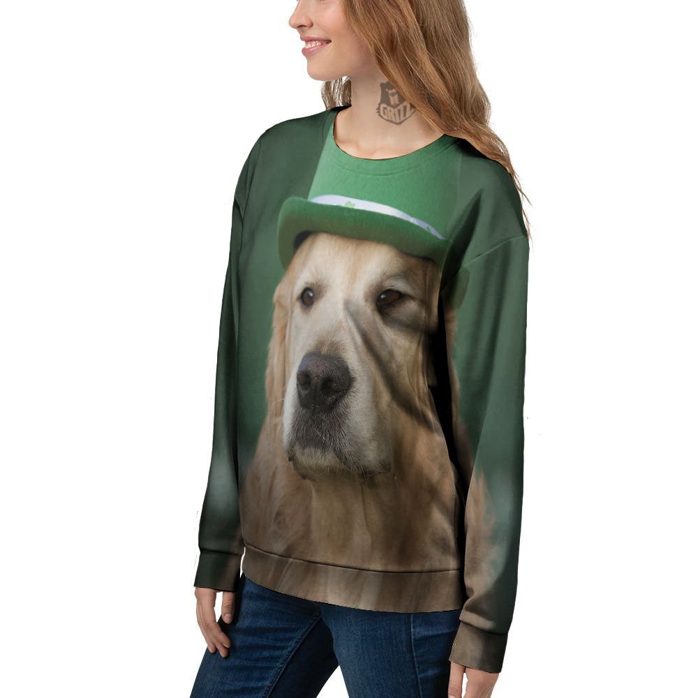 Golden Retriever Patrick's Day Print Women's Sweatshirt-grizzshop