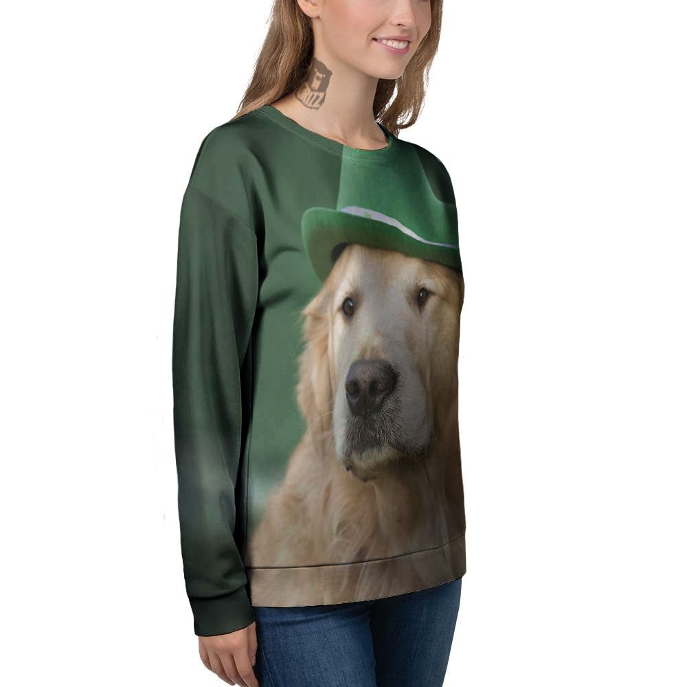 Golden Retriever Patrick's Day Print Women's Sweatshirt-grizzshop