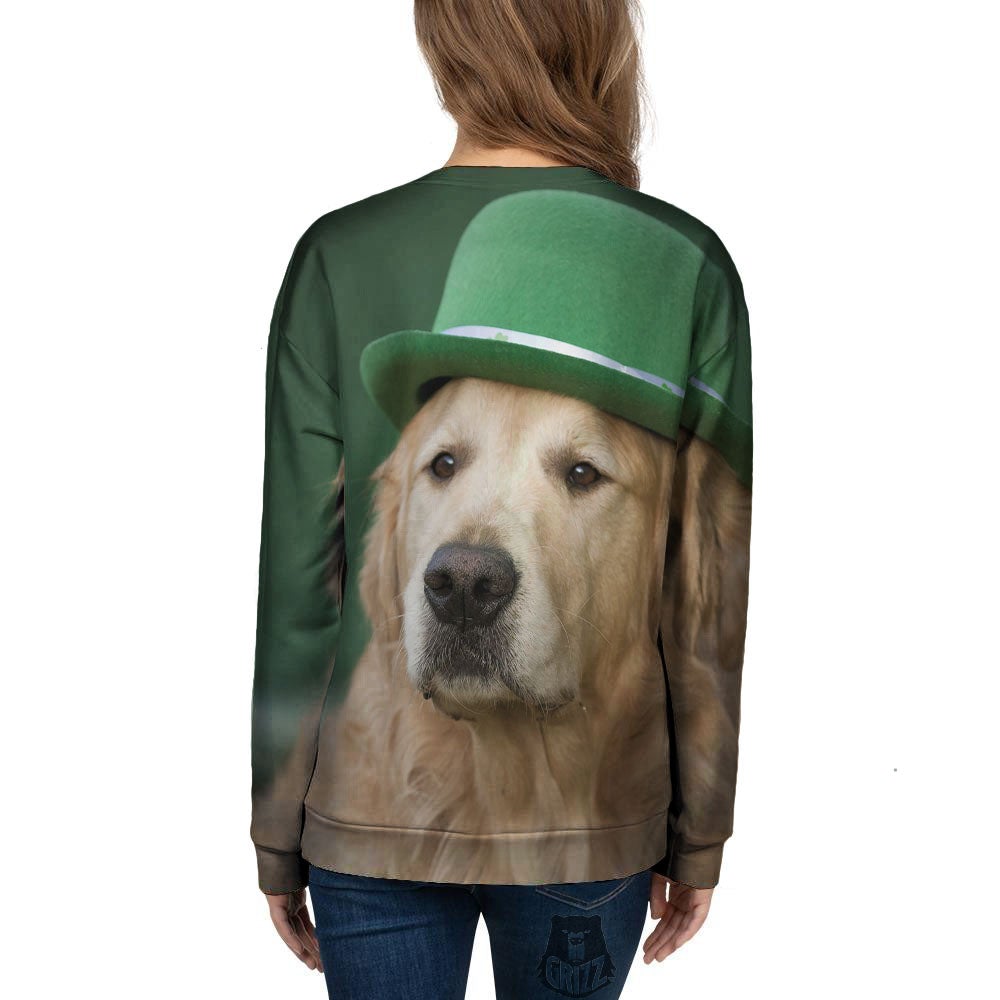 Golden Retriever Patrick's Day Print Women's Sweatshirt-grizzshop