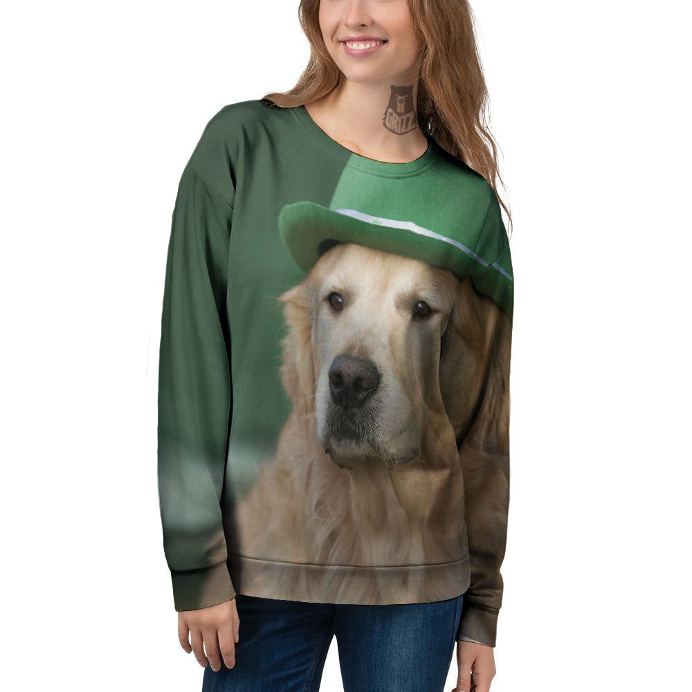 Golden Retriever Patrick's Day Print Women's Sweatshirt-grizzshop