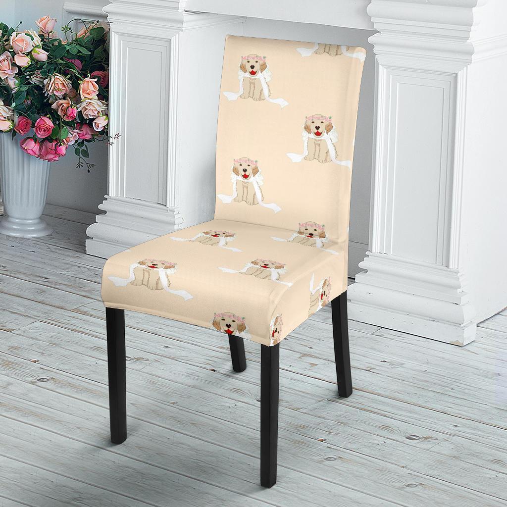 Golden Retriever Pattern Print Chair Cover-grizzshop