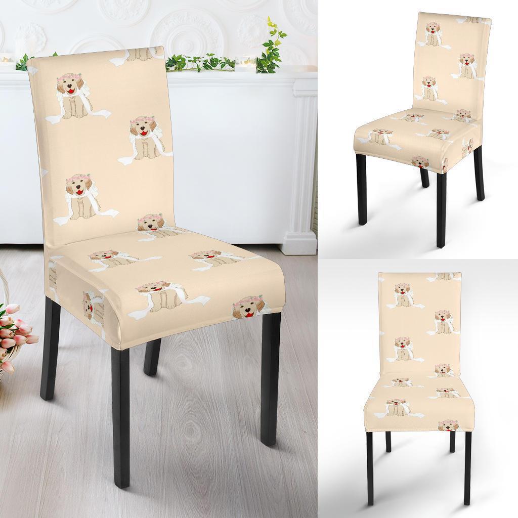 Golden Retriever Pattern Print Chair Cover-grizzshop