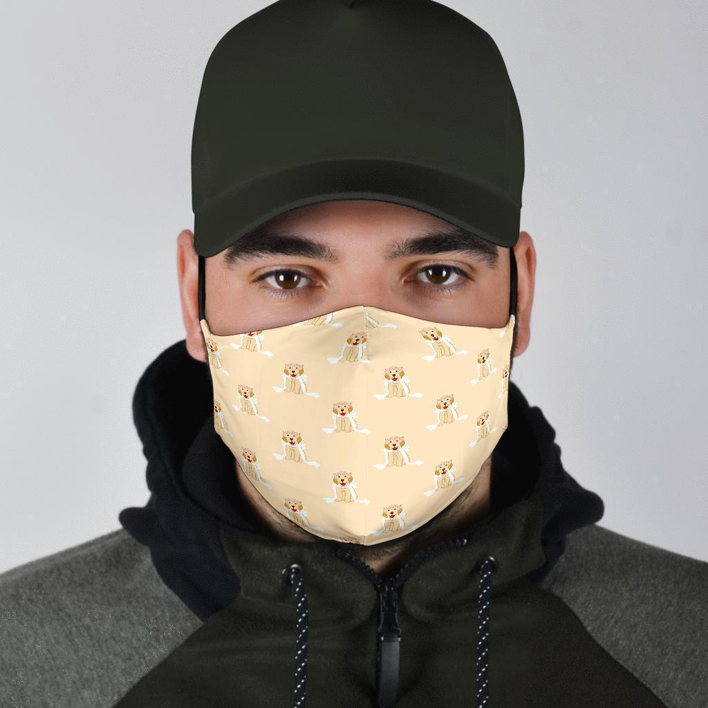 Golden Retriever Pattern Print Face Mask-grizzshop