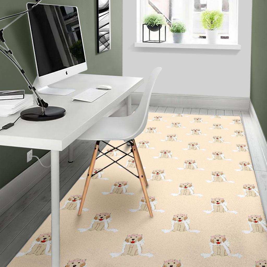 Golden Retriever Pattern Print Floor Mat-grizzshop