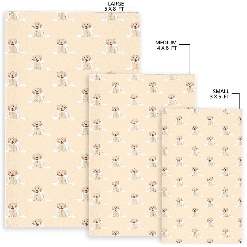 Golden Retriever Pattern Print Floor Mat-grizzshop