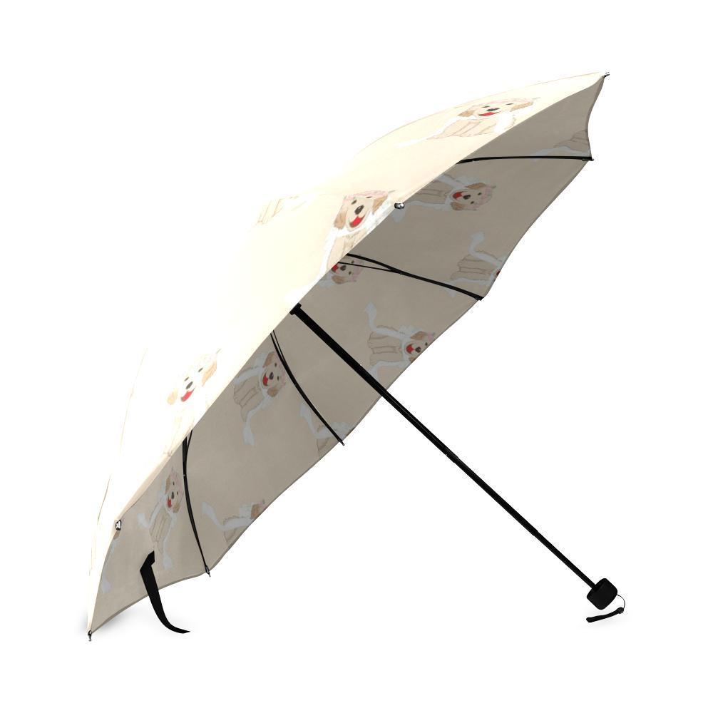 Golden Retriever Pattern Print Foldable Umbrella-grizzshop