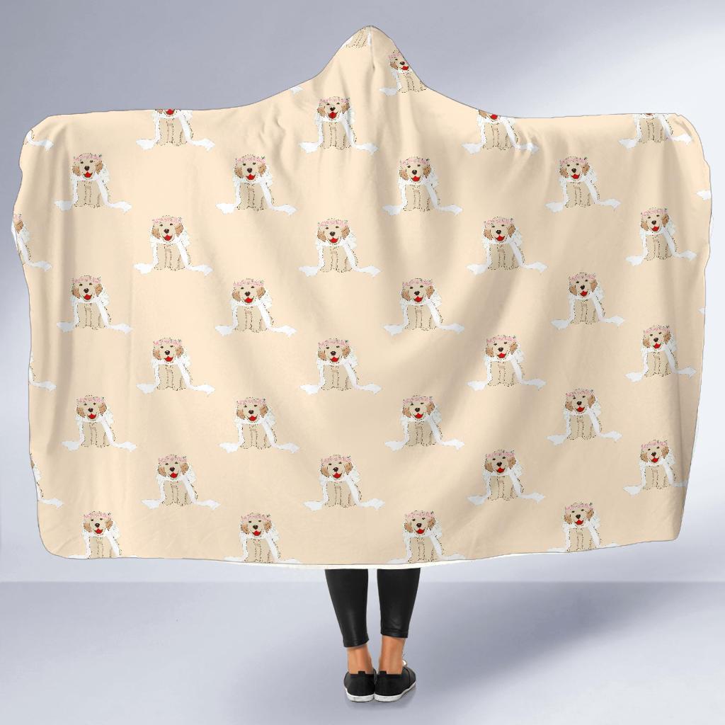 Golden Retriever Pattern Print Hooded Blanket-grizzshop