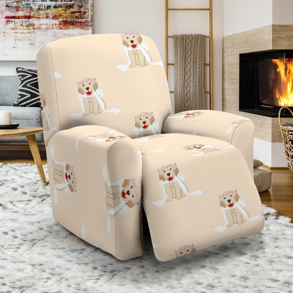 Golden Retriever Pattern Print Recliner Cover-grizzshop