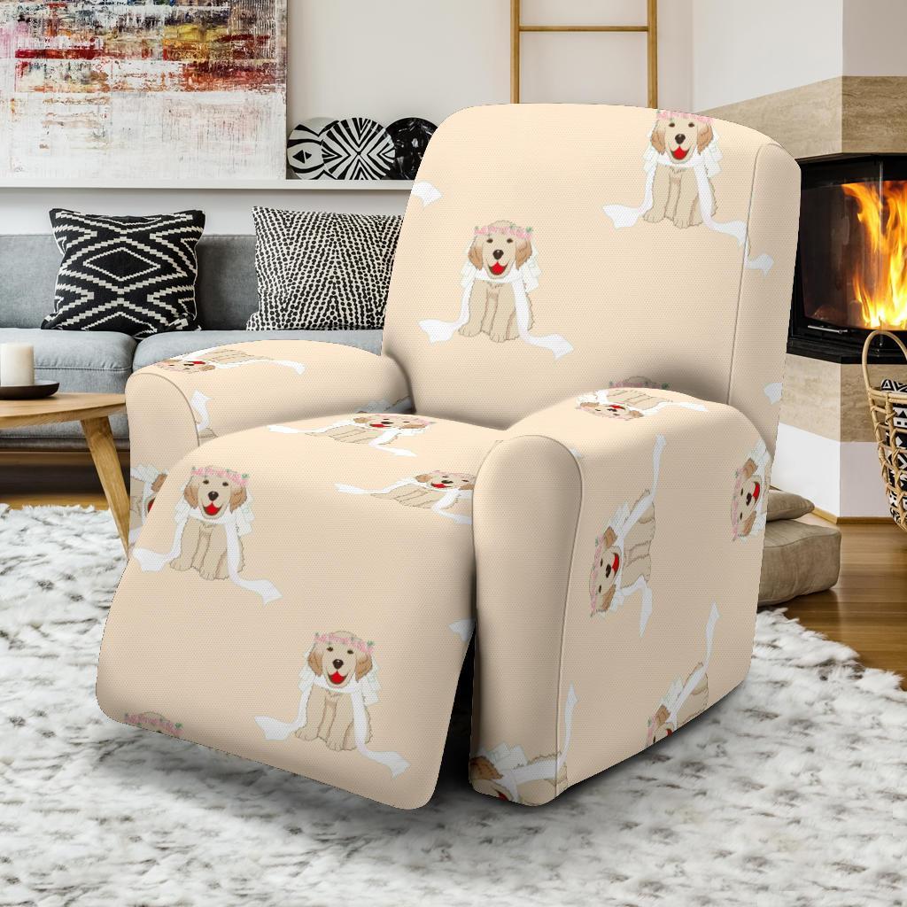 Golden Retriever Pattern Print Recliner Cover-grizzshop