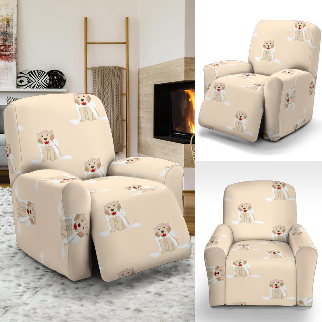 Golden Retriever Pattern Print Recliner Cover-grizzshop