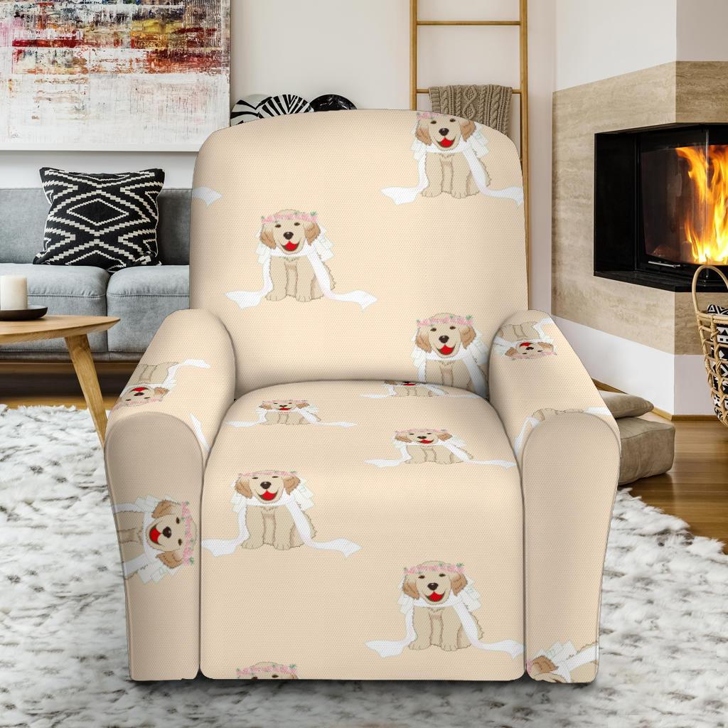 Golden Retriever Pattern Print Recliner Cover-grizzshop