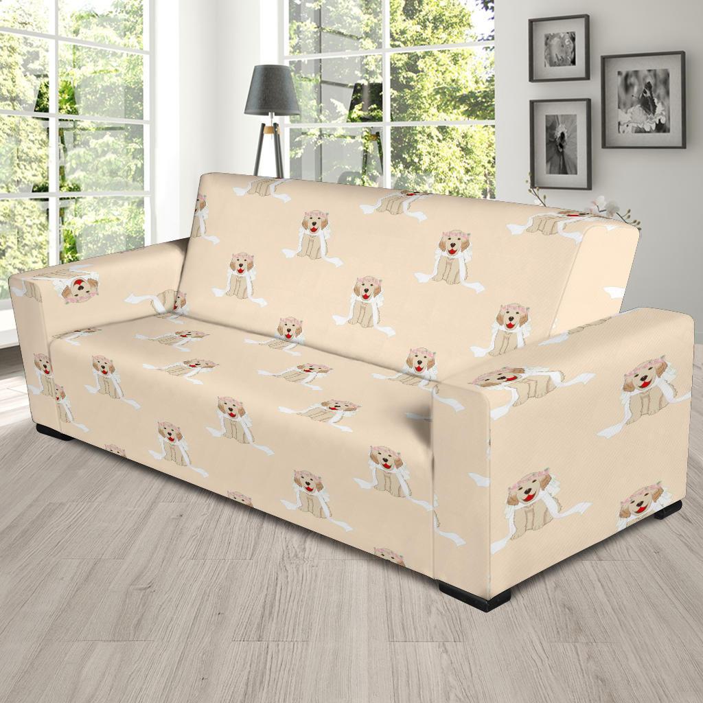 Golden Retriever Pattern Print Sofa Covers-grizzshop