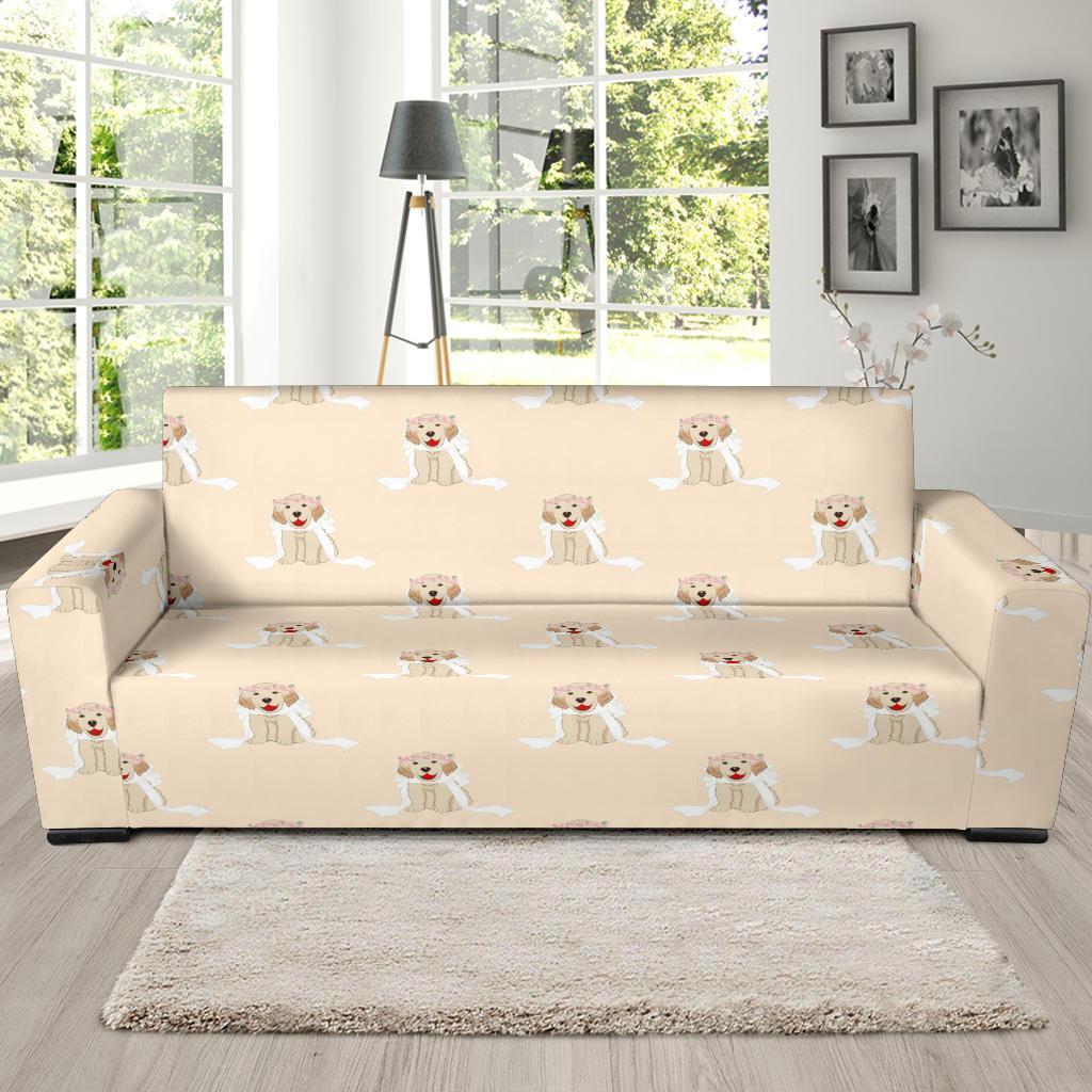 Golden Retriever Pattern Print Sofa Covers-grizzshop