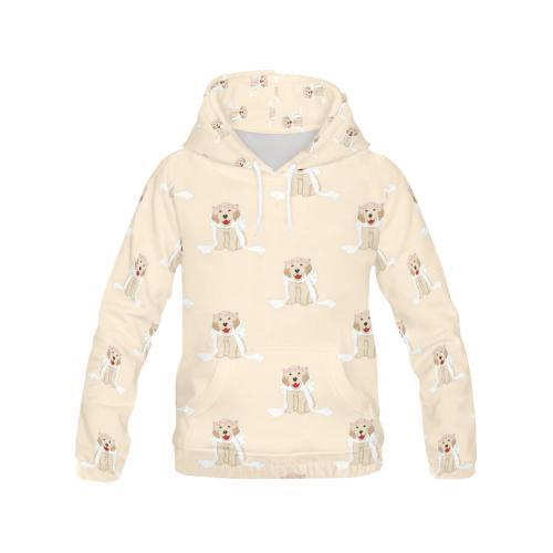 Golden Retriever Pattern Print Women Pullover Hoodie-grizzshop