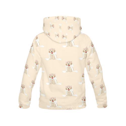 Golden Retriever Pattern Print Women Pullover Hoodie-grizzshop