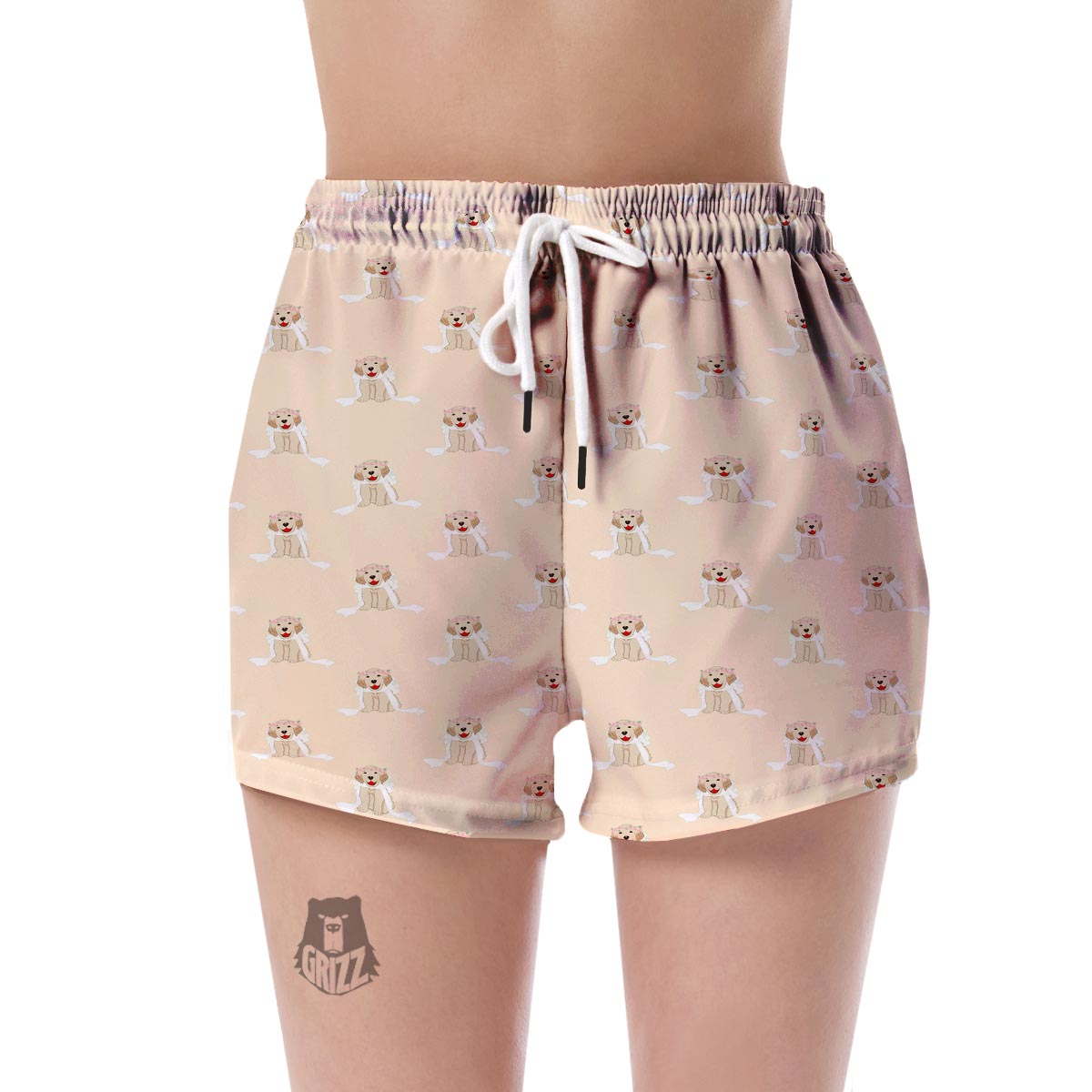 Golden Retriever Pattern Print Women's Shorts-grizzshop