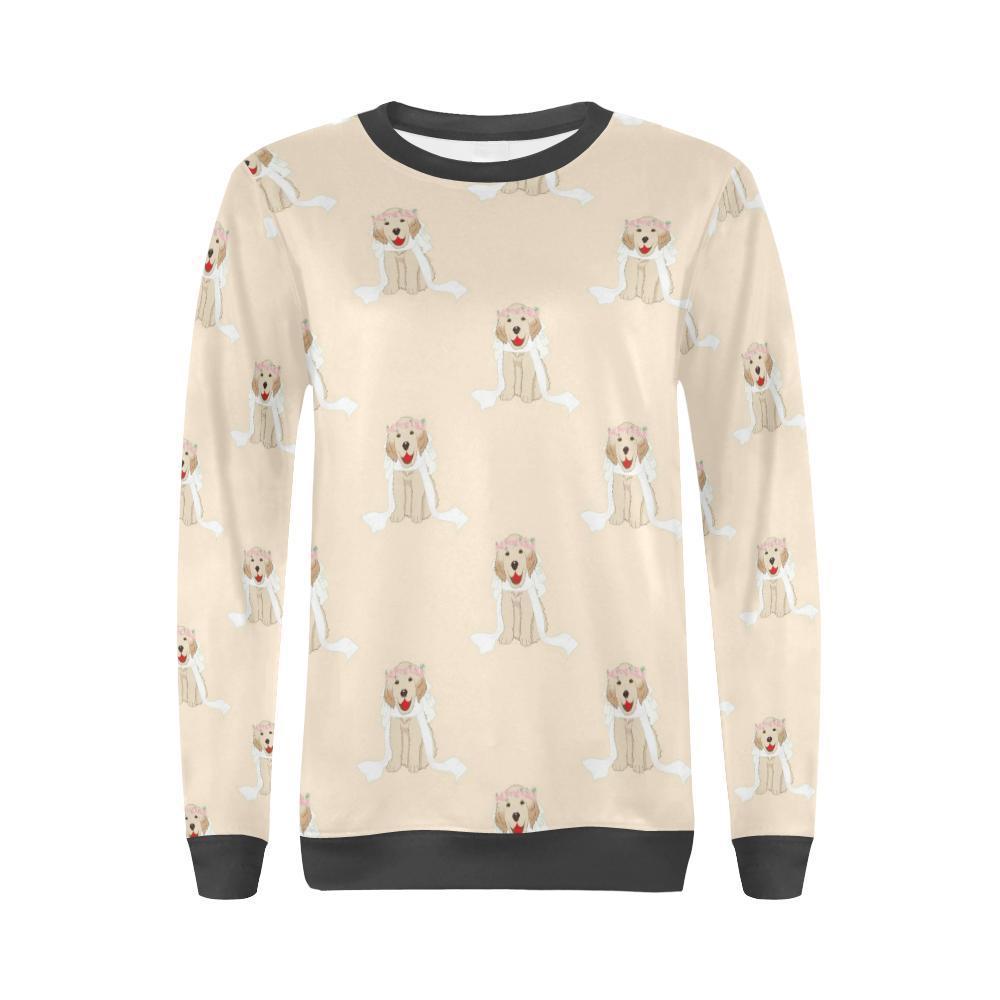 Golden Retriever Pattern Print Women's Sweatshirt-grizzshop