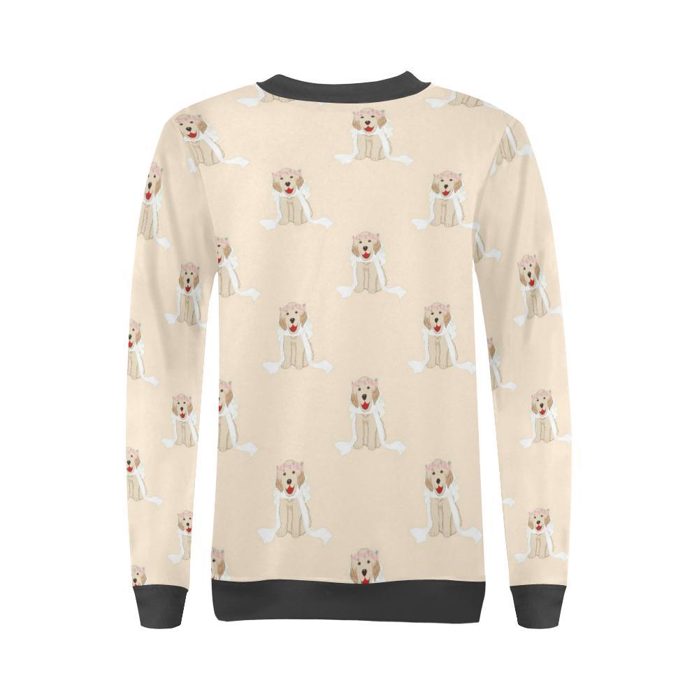 Golden Retriever Pattern Print Women's Sweatshirt-grizzshop