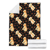 Golden Retriever Paw Pattern Print Blanket-grizzshop