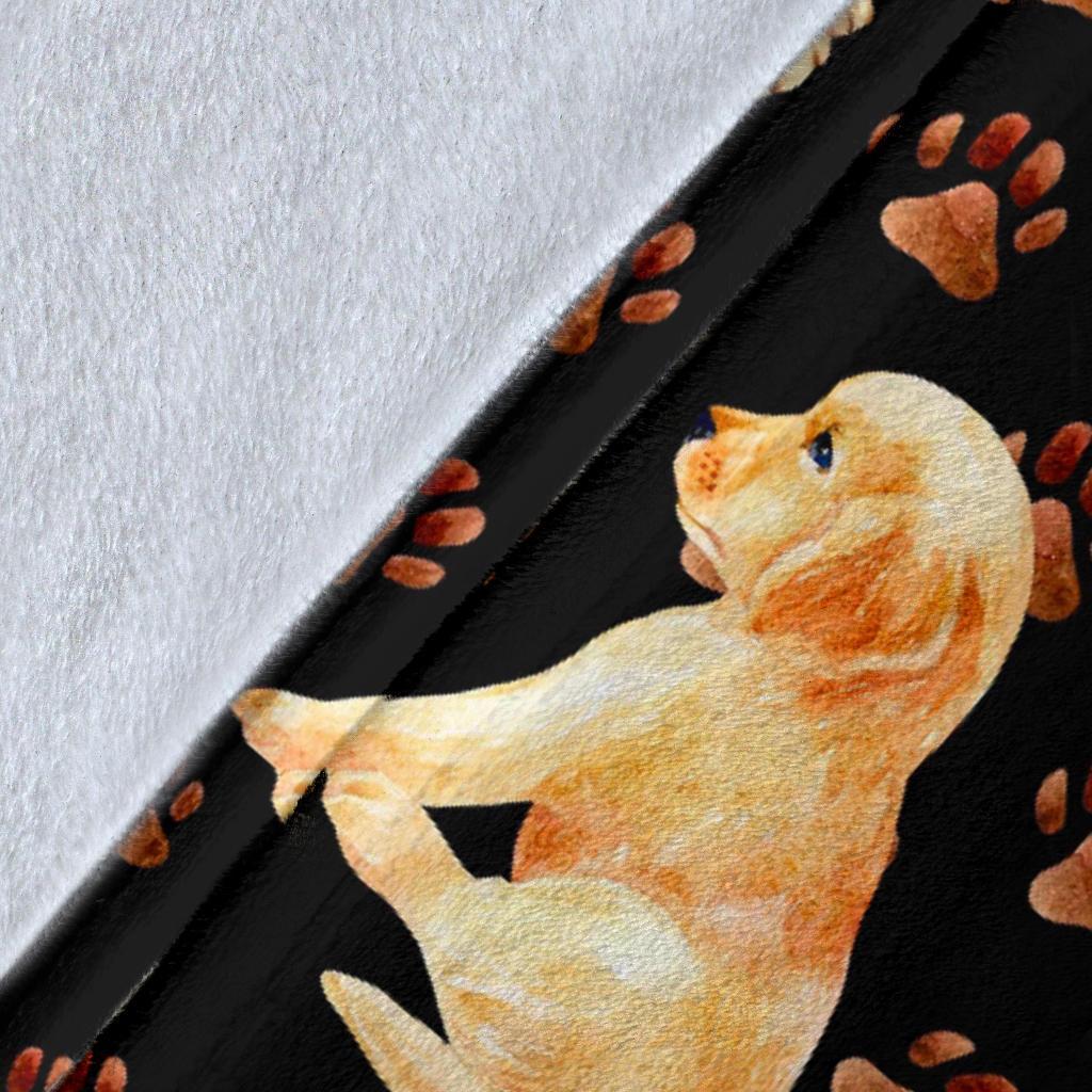 Golden Retriever Paw Pattern Print Blanket-grizzshop