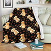 Golden Retriever Paw Pattern Print Blanket-grizzshop