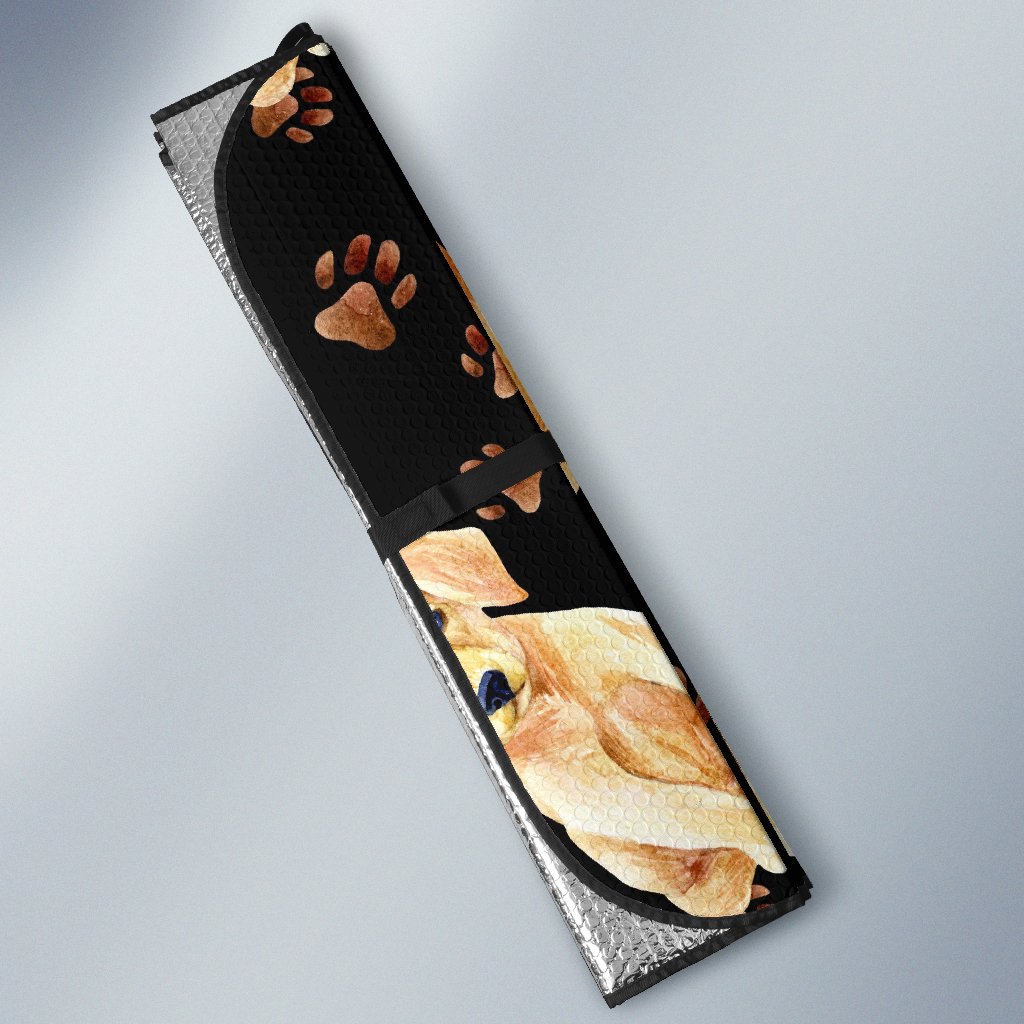 Golden Retriever Paw Pattern Print Car Sun Shade-grizzshop