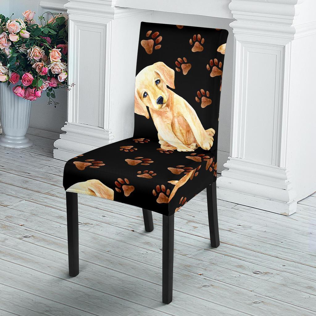 Golden Retriever Paw Pattern Print Chair Cover-grizzshop