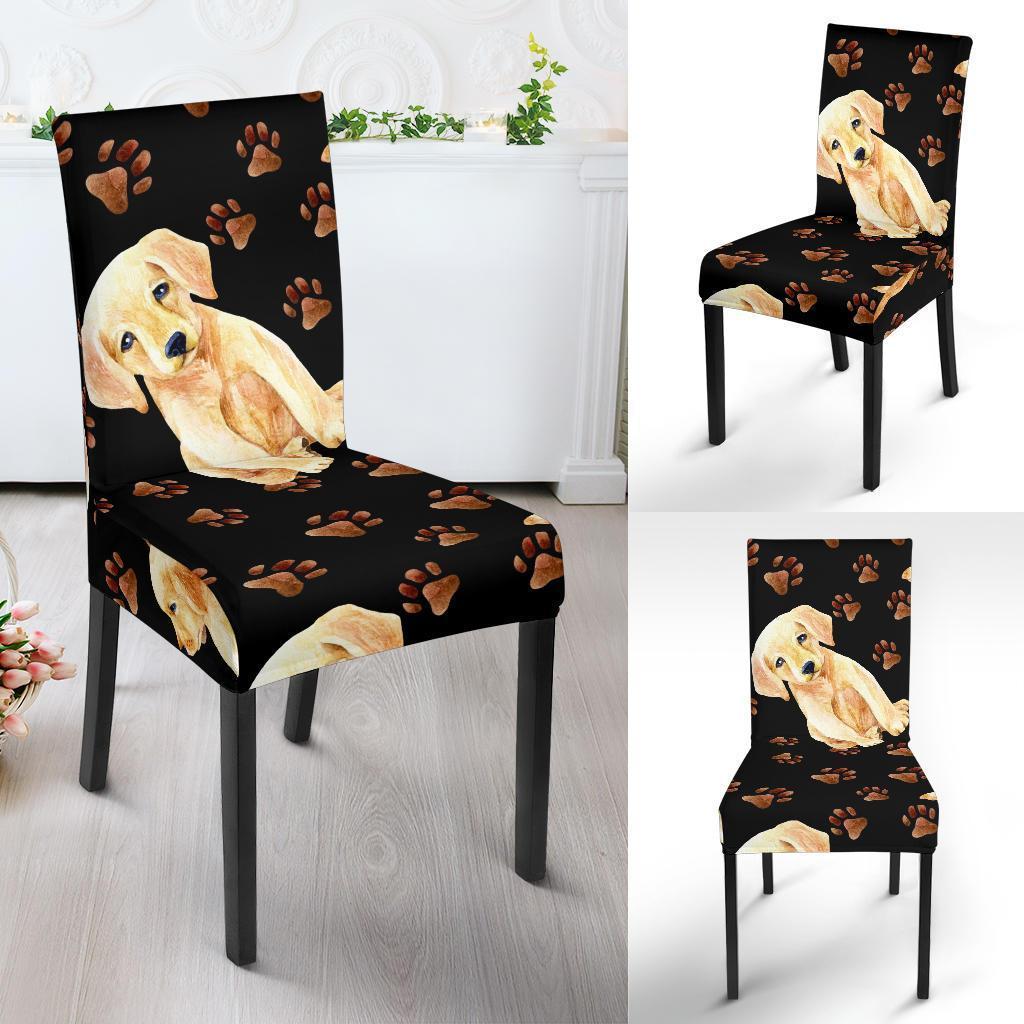 Golden Retriever Paw Pattern Print Chair Cover-grizzshop