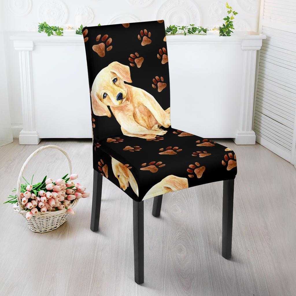 Golden Retriever Paw Pattern Print Chair Cover-grizzshop