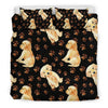 Golden Retriever Paw Pattern Print Duvet Cover Bedding Set-grizzshop