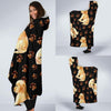 Golden Retriever Paw Pattern Print Hooded Blanket-grizzshop