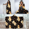 Golden Retriever Paw Pattern Print Hooded Blanket-grizzshop