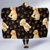 Golden Retriever Paw Pattern Print Hooded Blanket-grizzshop