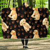 Golden Retriever Paw Pattern Print Hooded Blanket-grizzshop