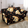 Golden Retriever Paw Pattern Print Loveseat Cover-grizzshop