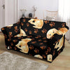 Golden Retriever Paw Pattern Print Loveseat Cover-grizzshop