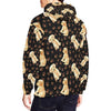 Golden Retriever Paw Pattern Print Men Pullover Hoodie-grizzshop