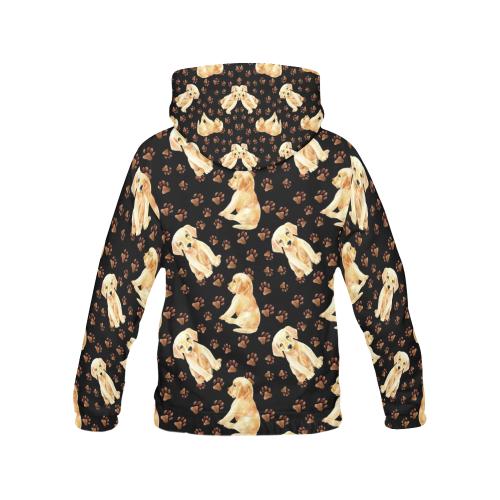 Golden Retriever Paw Pattern Print Men Pullover Hoodie-grizzshop