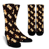 Golden Retriever Paw Pattern Print Unisex Crew Socks-grizzshop