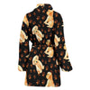 Golden Retriever Paw Pattern Print Women Long Robe-grizzshop