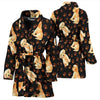 Golden Retriever Paw Pattern Print Women Long Robe-grizzshop